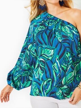 NWT- Lilly Pulitzer -Adorlee One-Shoulder Top size: XL